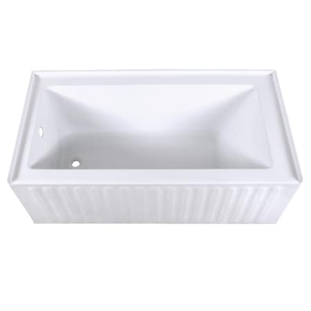 Alcove Bathtubs, 60 L, 30.69 W, White, Acrylic